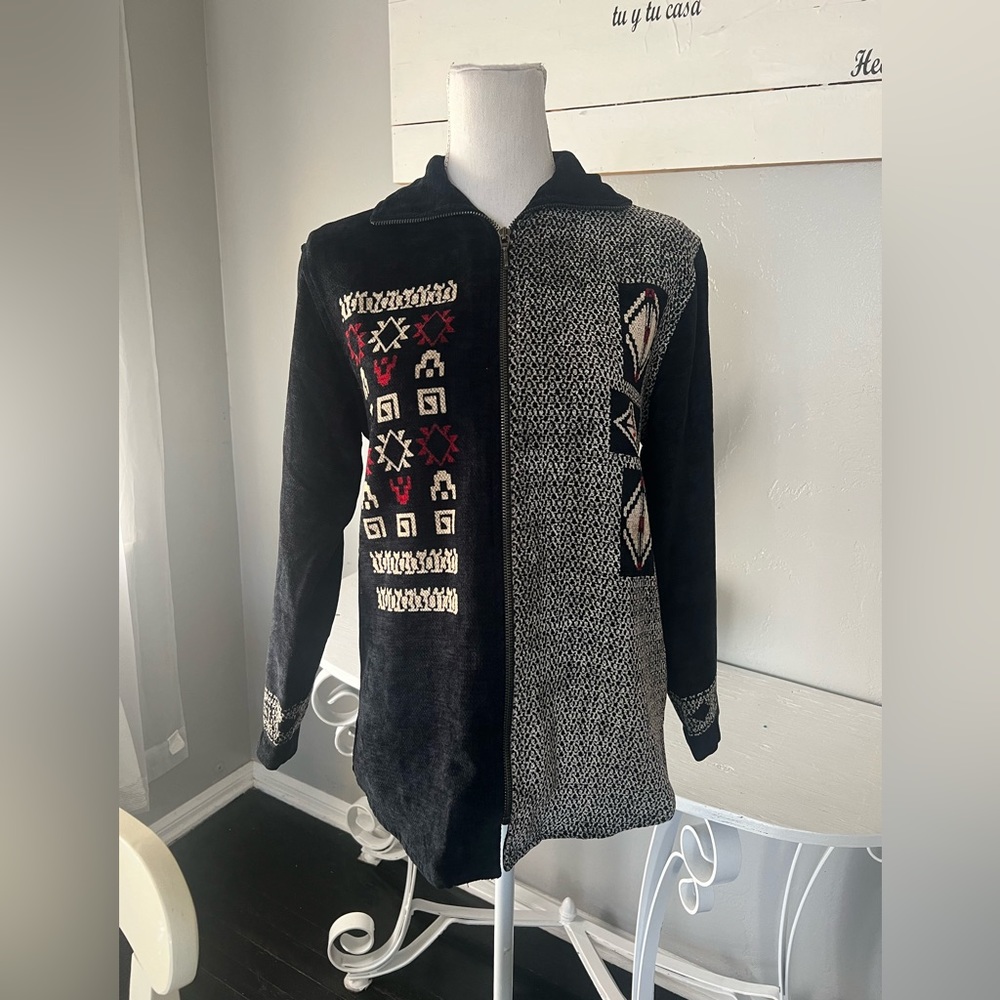 Chico's patchwork sweater jacket.size 0